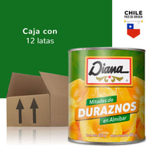 Cargar imagen en el visor de la galería, Duraznos en Mitades en Almíbar - Caja c/12 Latas 820 g