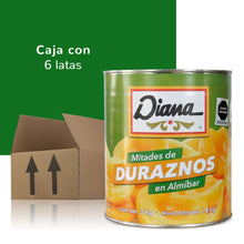 Cargar imagen en el visor de la galería, Duraznos en Mitades en Almíbar - Caja c/6 Latas 3 Kg